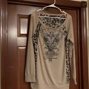 Angels and diamonds cheetah top